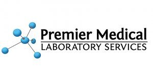 A close up of a premier medical logo.